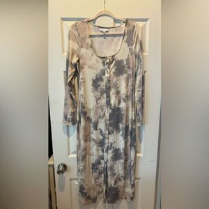 Nordstrom maxi long sleeve dress with buttons